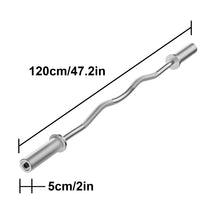 Load image into Gallery viewer, 4FT Curved Rod Weight Bar Carbon Steel Barbell Bar for Home Gym, CrossFit Training, 350 lbs Max Load Capacity Bench Press Bar