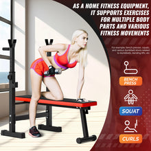 Load image into Gallery viewer, Bench Press Rack, Adjustable Weight Bench with Barbell Rack