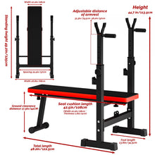 Load image into Gallery viewer, Bench Press Rack, Adjustable Weight Bench with Barbell Rack