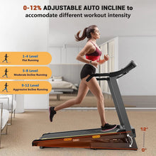 Load image into Gallery viewer, Treadmill with Auto Incline Folding Electric Running Machine