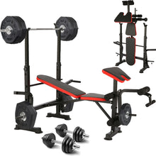 Load image into Gallery viewer, 6 in 1 660lbs Weight Bench Set with Squat Rack