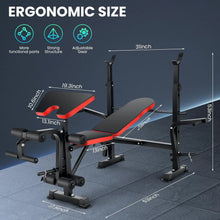 Load image into Gallery viewer, 6 in 1 660lbs Weight Bench Set with Squat Rack