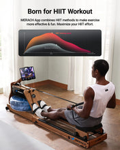 Load image into Gallery viewer, MERACH Rowing Machine Foldable Wooden Water Electromagnetic Rower