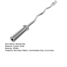 Load image into Gallery viewer, 4FT Curved Rod Weight Bar Carbon Steel Barbell Bar for Home Gym, CrossFit Training, 350 lbs Max Load Capacity Bench Press Bar