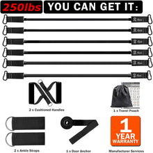 Load image into Gallery viewer, 250lb Resistance Bands Set Fitness Workout