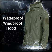 Load image into Gallery viewer, Men's Autumn Winter SoftShell Fleece Waterproof Jackets Male Hood Coats Fishing Hiking