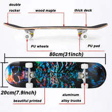 Load image into Gallery viewer, Jusenda Skateboard Double Rocker 80cm Boys Girls Mini Longboard