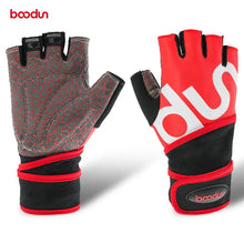 Load image into Gallery viewer, Boodun Wrist Guard Protect Men Women Half Finger Fitness Weight Lifting Gloves