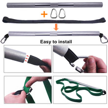 Load image into Gallery viewer, Portable Home Gym Metal Bar with Rubber Resistance Bands 300 LBS Strength Training Bar for Chest Press