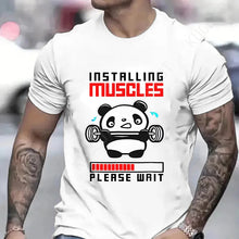 Load image into Gallery viewer, Funny Panda Gym Print T-Shirt Summer Tees for Men Women