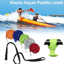 Load image into Gallery viewer, Adjustable Elastic Kayak Canoe Paddle Leash Fishing Rod