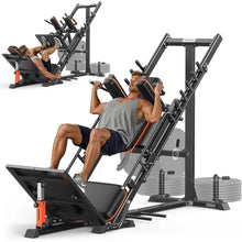 Load image into Gallery viewer, FEIERDUN 3‑in‑1 Leg Press Hack Squat Machine with Ultra-Quiet Pulley System