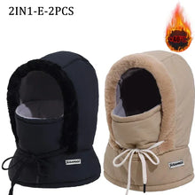 Load image into Gallery viewer, Cold Weather Thermal Balaclava Scarf Winter Windproof Hood Hat Plush Neck Warmer Ski Face Mask