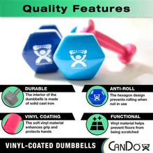 Load image into Gallery viewer, Colorcoded vinylcoated iron dumbbell red 6 lb, 1 pack