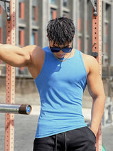 Load image into Gallery viewer, Men vest Elasticity stripe Round Neck Slim Fit Sleeveless T-Shirt