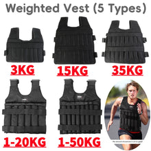 Load image into Gallery viewer, 3/20/15/35/50kg Weighted Vest Adjustable Weighted Exercise Vest Workout Equipment for Running
