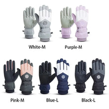 Load image into Gallery viewer, Winter Unisex Snowboard Ski Gloves PU Leather Non-slip Touch Screen Waterproof Motorcycle Cycling Fleece Warm Snow Gloves