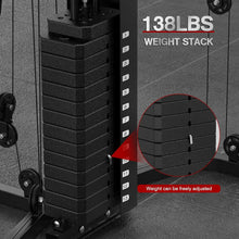 Load image into Gallery viewer, Home Gym System Workout Station,Smith Machine with 138LB Weight Stack, Leg Press