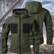 Load image into Gallery viewer, Men's Winter Autumn SoftShell Fleece Waterproof Jackets Cargo Hood Coats Fishing Hiking