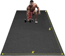Load image into Gallery viewer, large exercise mat, 8' x 6'/8' x 4'/6' x 4' extra durable workout mats for home gym flooring