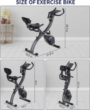 Load image into Gallery viewer, Exercise Bike Folding Magnetic Upright Stationary with Pulse Sensor Monitor