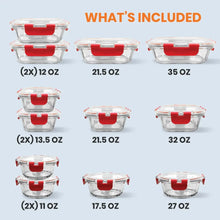 Load image into Gallery viewer, NutriChef 24 Piece Superior Glass Food Storage Set