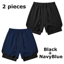 Load image into Gallery viewer, Men's 2 in 1 Running Workout Short with Phone Pocket Towel Loop