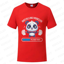 Load image into Gallery viewer, Funny Panda Gym Print T-Shirt Summer Tees for Men Women
