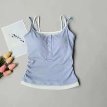 Load image into Gallery viewer, Yoga Tank Top, One-piece Mock Two-piece Sports Tank Top With Push-up Bra