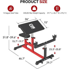 Load image into Gallery viewer, Adjustable Preacher Curl Bench