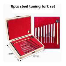 Load image into Gallery viewer, 8pcs Tuning Forks Set Healing Chakra Steel Aluminum Tuning Fork