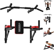 Load image into Gallery viewer, Wall Mounted Power Tower Pull Up Bar Station Workout Dip Station,Multi-Function