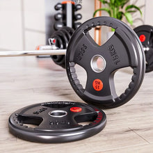 Load image into Gallery viewer, Weightlifting Hard Pull Rubber Barbell Plates Large Hole Bar Barbell Plates