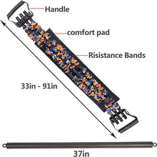 Load image into Gallery viewer, Adjustable Bench Press Bands Set Fitness Bar Push Up Resistance Band Chest Exercise