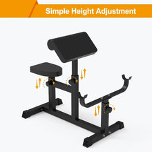 Load image into Gallery viewer, Adjustable Arm Preacher Curl Weight Bench