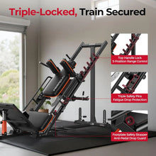 Load image into Gallery viewer, FEIERDUN 3‑in‑1 Leg Press Hack Squat Machine with Ultra-Quiet Pulley System