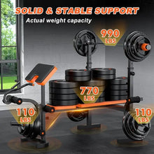 Load image into Gallery viewer, 990LBS 6 in 1 Weight Bench Set with Leg Extension/Curl and Preacher Curl Bench Press Set