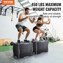 Load image into Gallery viewer, VEVOR 3 in 1 Plyometric Jump Box Wooden Plyo Box Black For Home Gym