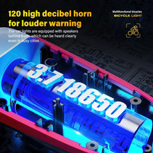 Load image into Gallery viewer, Bicycle Light Horn USB Bike Headlight