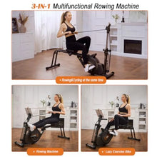 Load image into Gallery viewer, 3 in 1 Rowing Machine, Dual Slide Rail 6-Level Adjustable Height