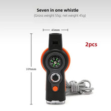 Load image into Gallery viewer, Outdoor Camping 7-In-1 Multi-Function Whistle Survival Whistle Safety Whistle For Hiking Travel Accessories