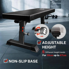 Load image into Gallery viewer, Flat Weight Bench - Heavy Duty Foldable Workout Bench