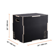 Load image into Gallery viewer, SucceBuy 3 in 1 Plyometric Jump Box Wooden Plyo Box Black For Home Gym