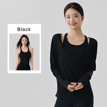 Load image into Gallery viewer, Autumn Winter Women's High-end Sense Layered Two-piece Set Breathable Pilates with Chest Pad