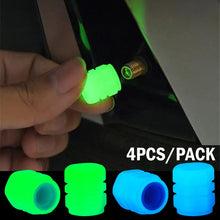 Load image into Gallery viewer, 4pcs Luminous Valve Caps Fluorescent Night Glowing