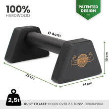Load image into Gallery viewer, WOODPOWER® - PowerBars, Wooden Parallettes Push Up Bars
