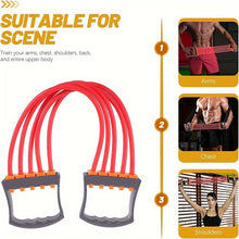Load image into Gallery viewer, Full Body Workout Set - Chest Expander with 5 Removable Resistance Bands for Pilates, Push Ups, and Muscle Training - Strengthen