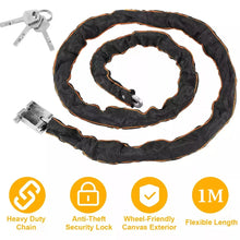 Load image into Gallery viewer, 3.28FT Heavy Duty Motorcycle Bike Bicycle Chain Lock Anti-theft Padlock Security