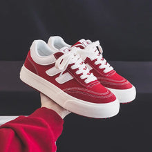 Load image into Gallery viewer, Hot sale Retro Red Canvas Shoes Women Fashion Low Top Women's Vulcanized Shoes Flats Comfort Lace-Up Skateboard Sneakers