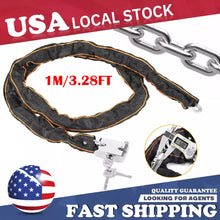 Load image into Gallery viewer, 3.28FT Heavy Duty Motorcycle Bike Bicycle Chain Lock Anti-theft Padlock Security
